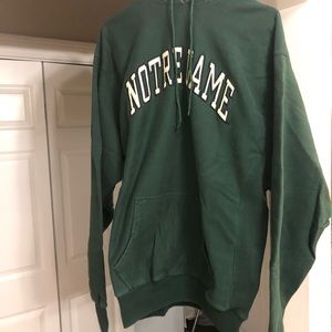 Large Green Notre Dame Hoodie sweatshirt NWOT